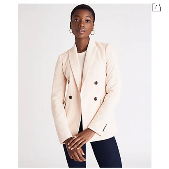 ISO Ann Taylor off-white double breasted blazer - Picture 1 of 2